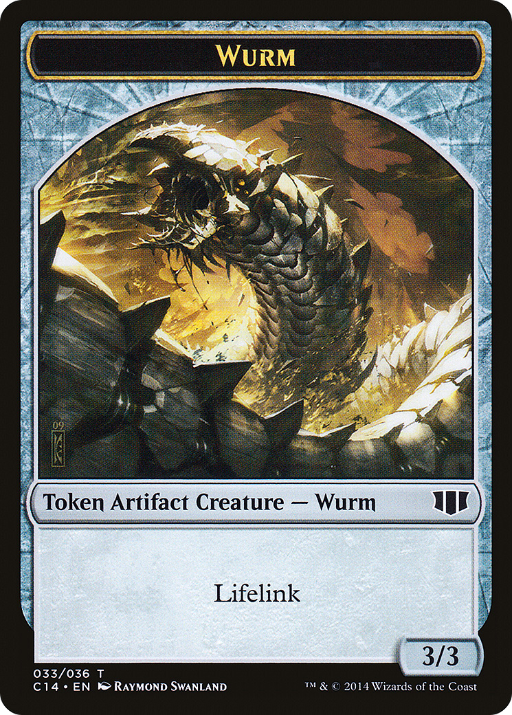 Wurm (Lifelink) // Goat Double-sided Token (C14-033) [Commander 2014 Tokens]