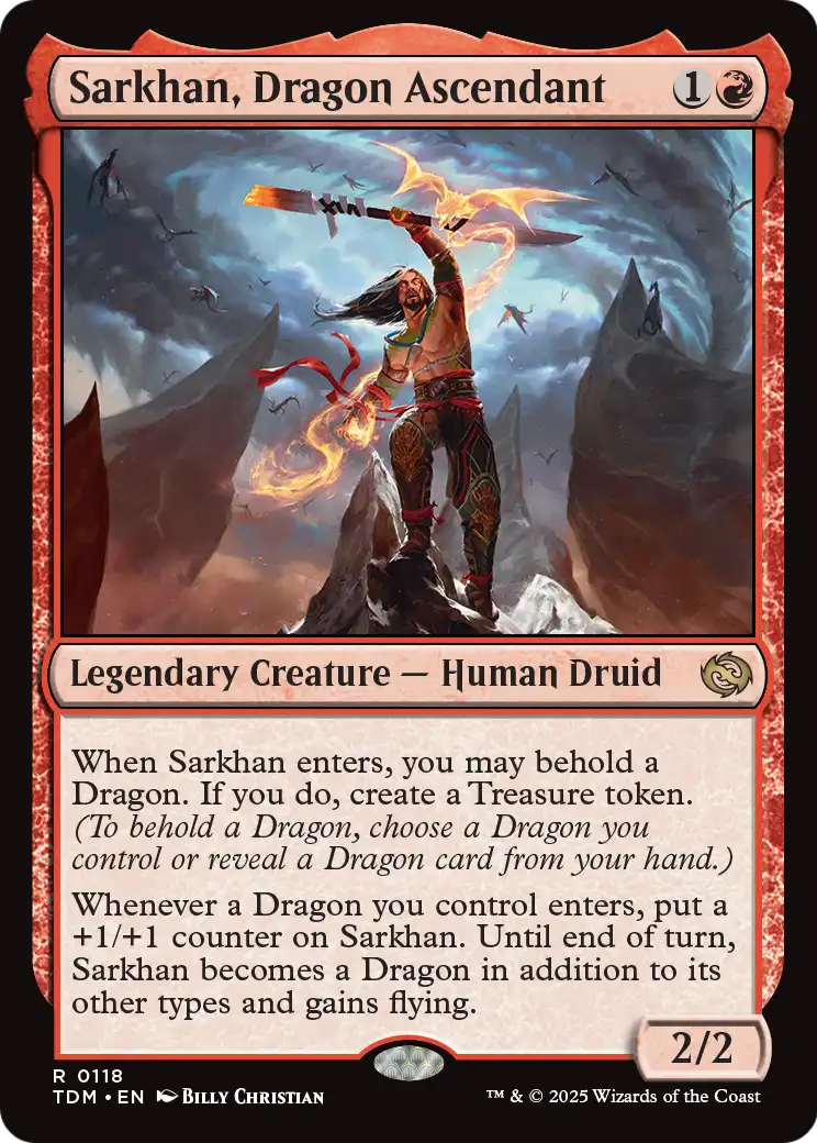 Sarkhan, Dragon Ascendant (TDM-118) [Tarkir: Dragonstorm] Foil