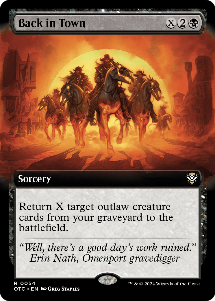 Back in Town (Extended Art) (OTC-054) [Outlaws of Thunder Junction Commander]