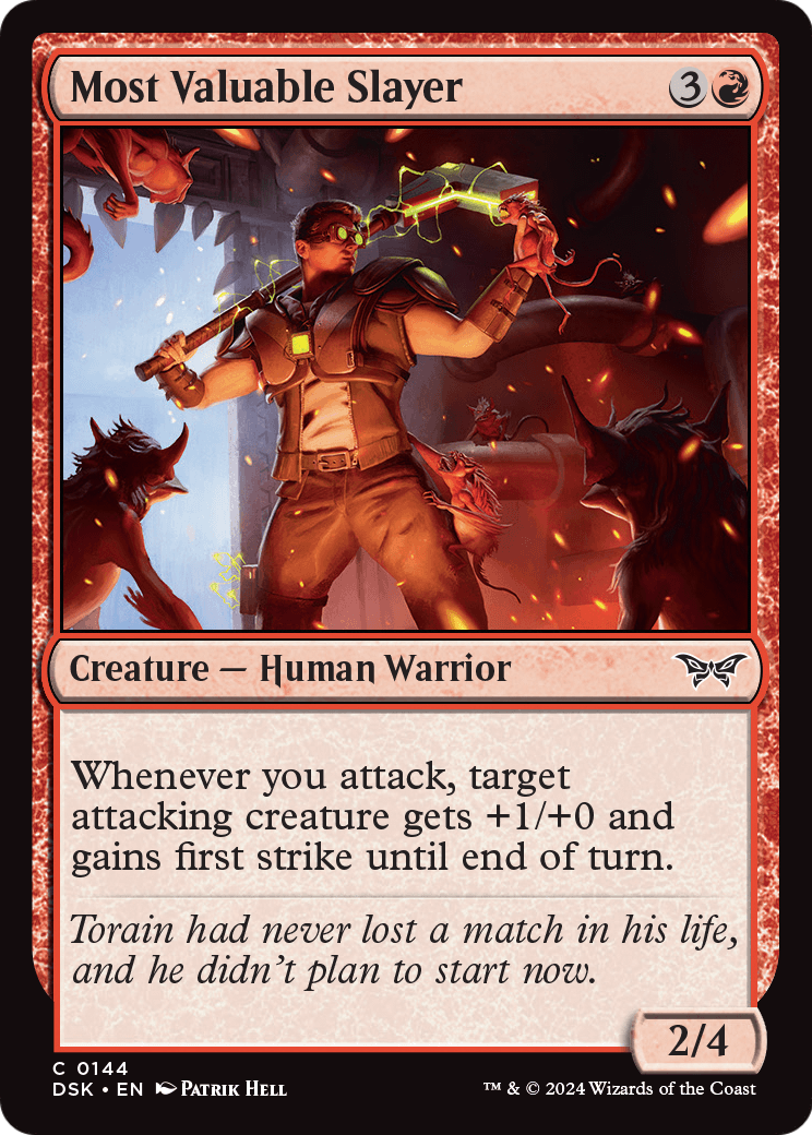 Most Valuable Slayer (DSK-144) [Duskmourn: House of Horror] Foil
