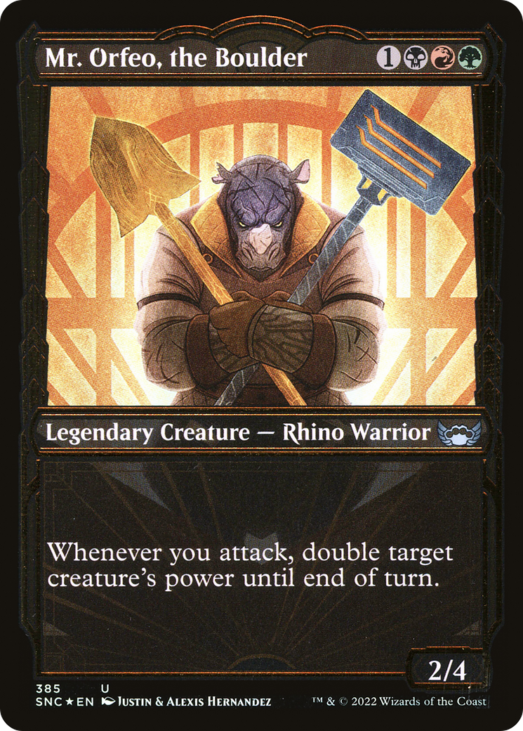 Mr. Orfeo, the Boulder (Gilded Foil) (SNC-385) (Showcase) [Streets of New Capenna] Foil