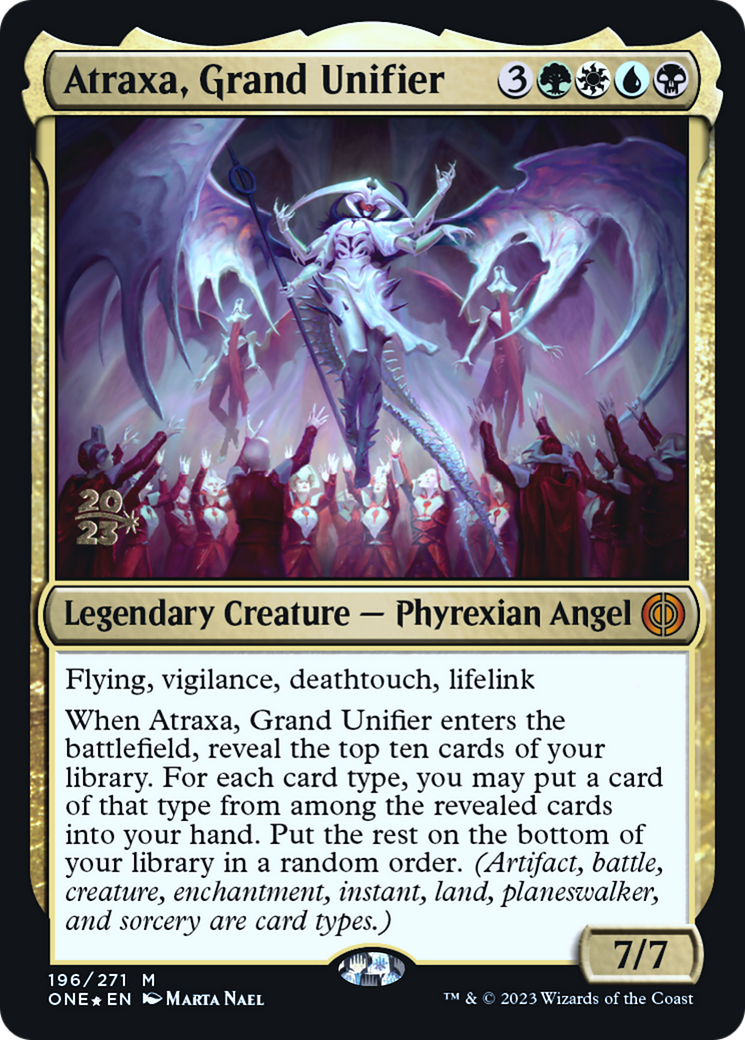 Atraxa, Grand Unifier (PRE-196) [Phyrexia: All Will Be One Promos] Foil