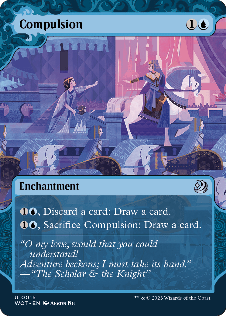 Compulsion (WOT-015) (Showcase) (Borderless) [Wilds of Eldraine: Enchanting Tales] Foil