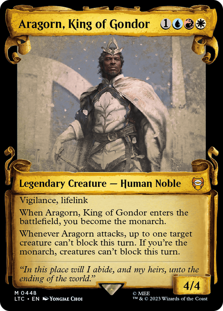 Aragorn, King of Gondor (Showcase Scrolls) (LTC-448) [Tales of Middle-earth Commander] Foil