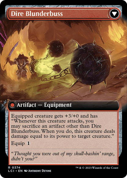 Dire Flail (Extended Art) (LCI-374) [The Lost Caverns of Ixalan]