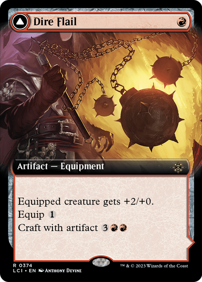Dire Flail (Extended Art) (LCI-374) [The Lost Caverns of Ixalan]