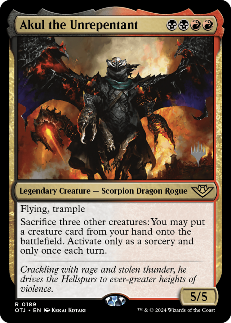 Akul the Unrepentant (PPOTJ-189) [Promo Pack: Outlaws of Thunder Junction Promos] Foil