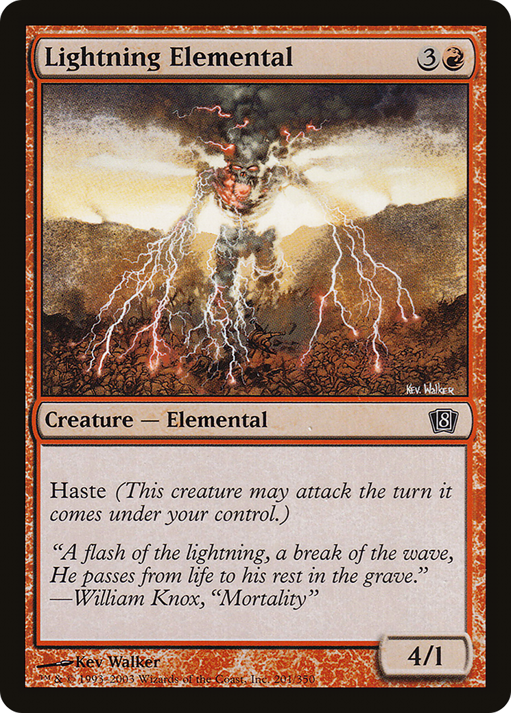 Lightning Elemental (8ED-201) [8th Edition] Foil
