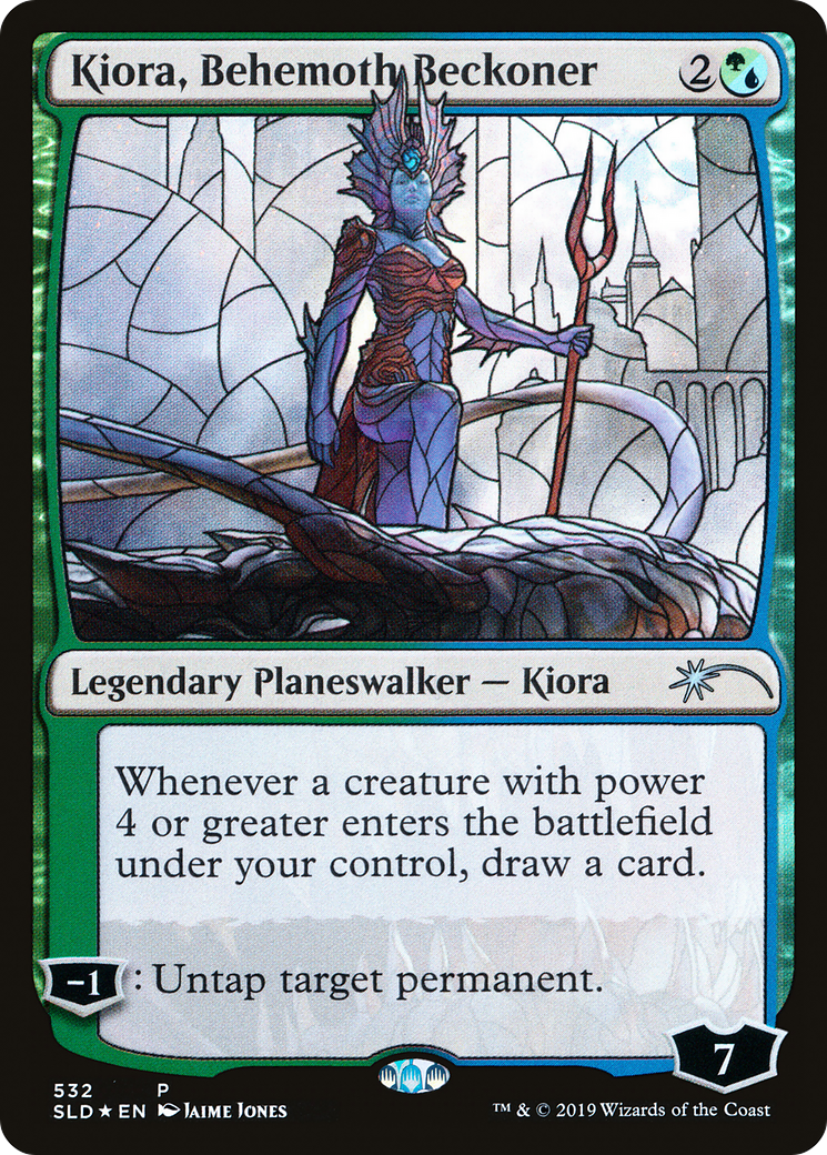 Kiora, Behemoth Beckoner (Stained Glass) (SLD-532) [Secret Lair Drop] Foil