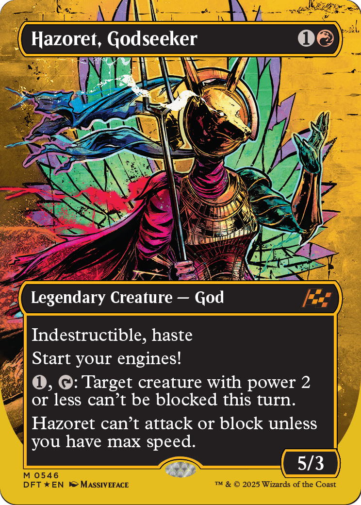 Hazoret, Godseeker (Borderless) (First-Place Foil) (DFT-546) [Aetherdrift] Foil