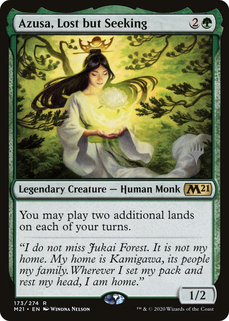 Azusa, Lost but Seeking (PPM21-173) [Promo Pack: Core Set 2021 Promos] Foil