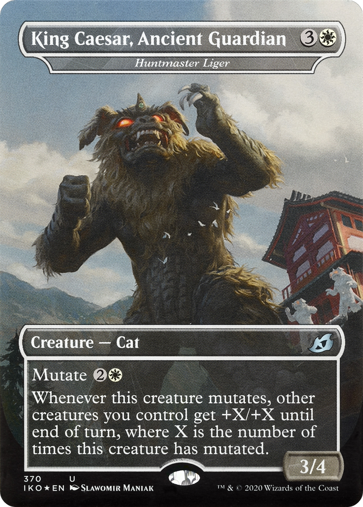 King Caesar, Ancient Guardian - Huntmaster Liger (IKO-370) (Borderless) [Ikoria: Lair of Behemoths] Foil
