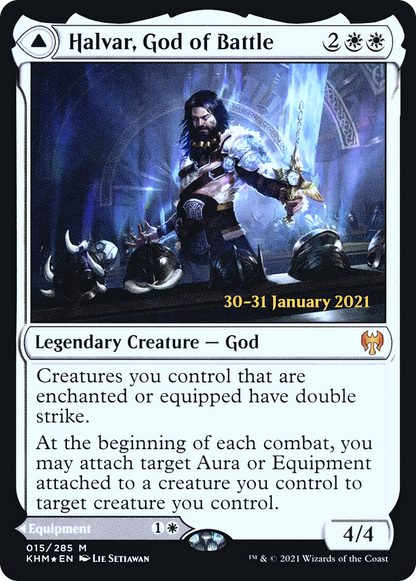 Halvar, God of Battle (PRE-15S) [Kaldheim Promos] Foil