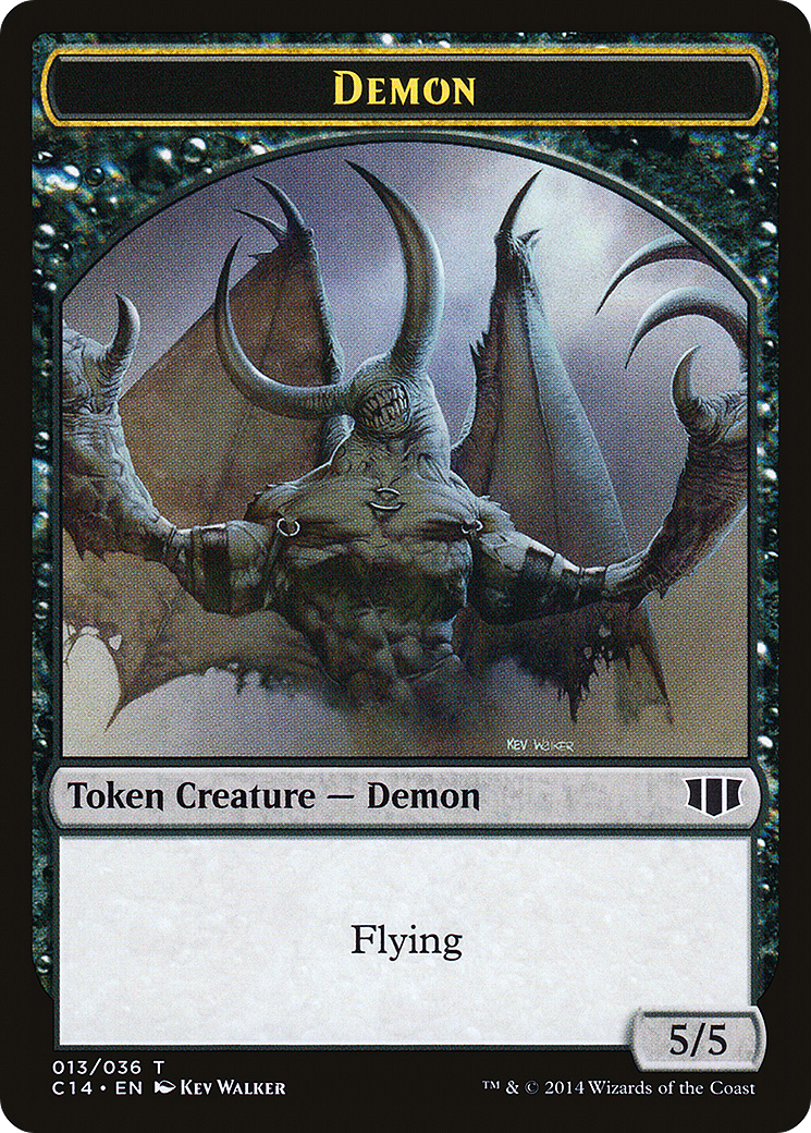 Demon (5/5) // Zombie (Black) Double-sided Token (C14-13 // 16) [Commander 2014 Tokens]