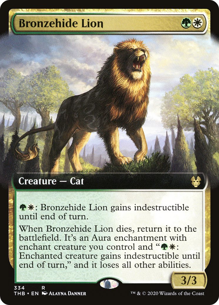 Bronzehide Lion (Extended Art) (THB-334) [Theros Beyond Death] Foil