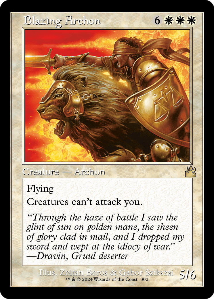 Blazing Archon (Retro Frame) (RVR-302) [Ravnica Remastered] Foil
