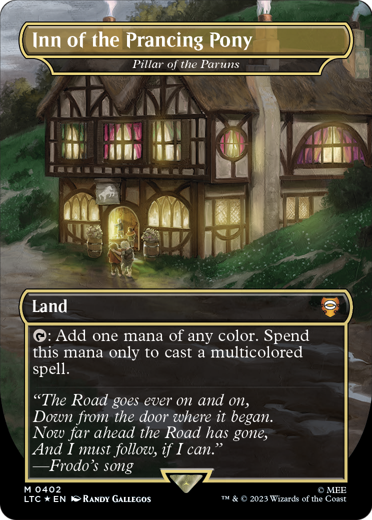 Inn of the Prancing Pony - Pillar of the Paruns (Surge Foil) (LTC-402) (Borderless) [Tales of Middle-earth Commander] Foil