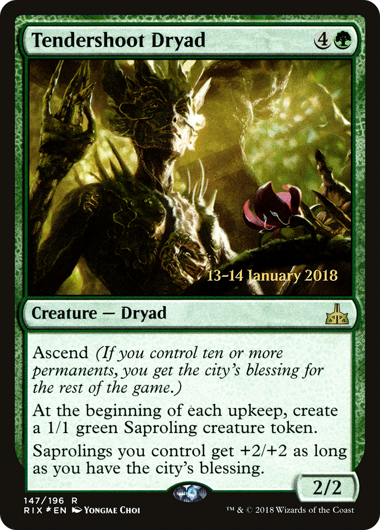 Tendershoot Dryad (PRE-147S) [Rivals of Ixalan Promos] Foil