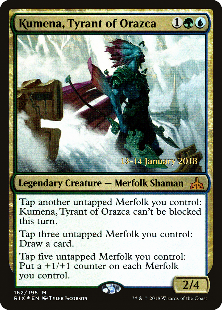 Kumena, Tyrant of Orazca (PRE-162S) [Rivals of Ixalan Promos] Foil