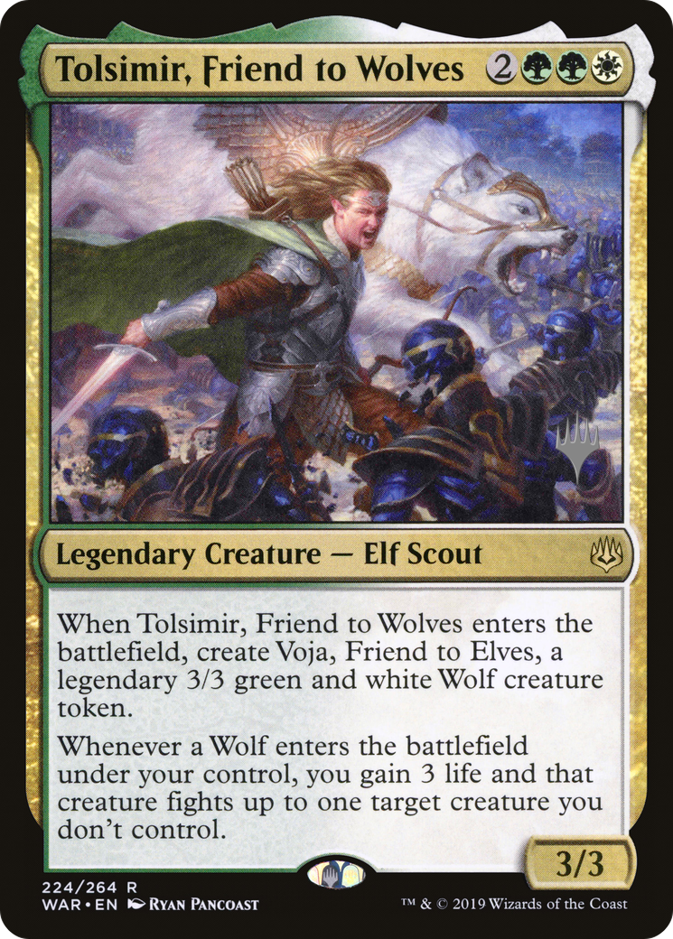 Tolsimir, Friend to Wolves (PPELD-224P) [Promo Pack: War of the Spark Promos]