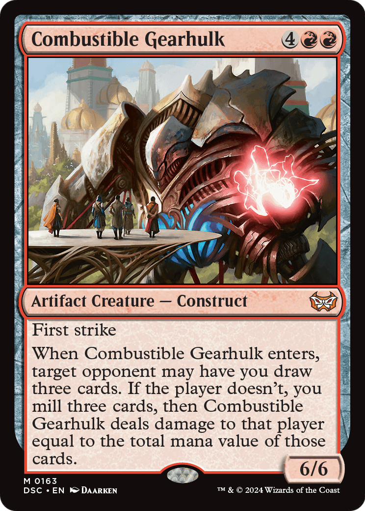 Combustible Gearhulk (DSC-163) [Duskmourn: House of Horror Commander]