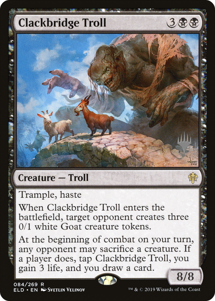 Clackbridge Troll (PPELD-084) [Promo Pack: Throne of Eldraine Promos]