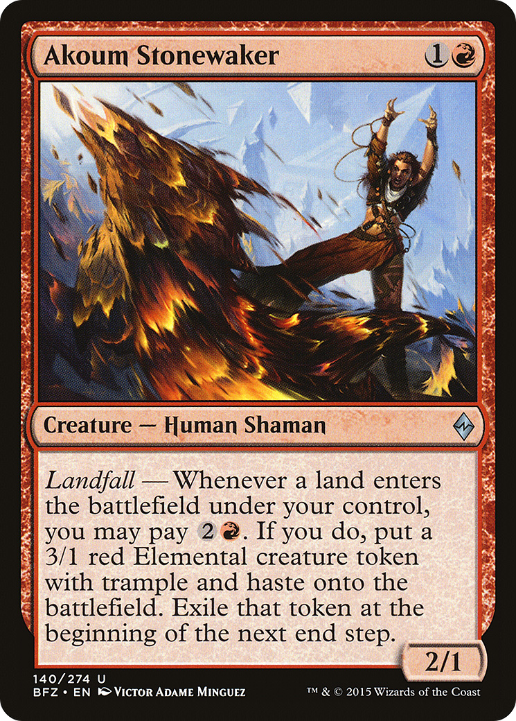 Akoum Stonewaker (BFZ-140) [Battle for Zendikar] Foil