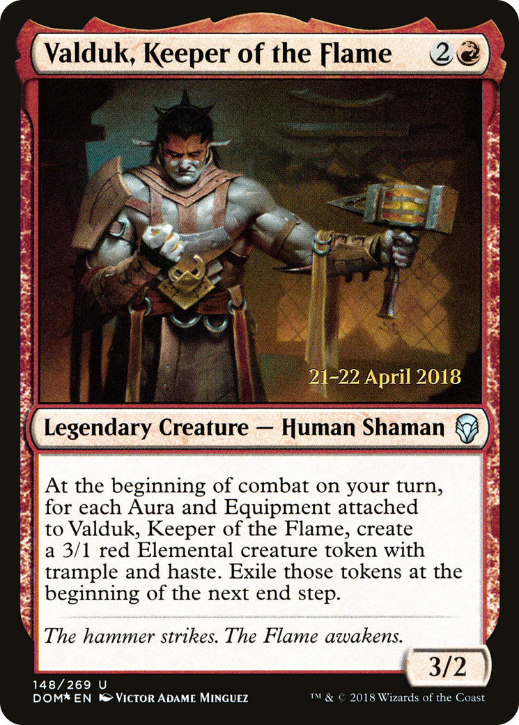 Valduk, Keeper of the Flame (PRE-148S) [Dominaria Promos] Foil