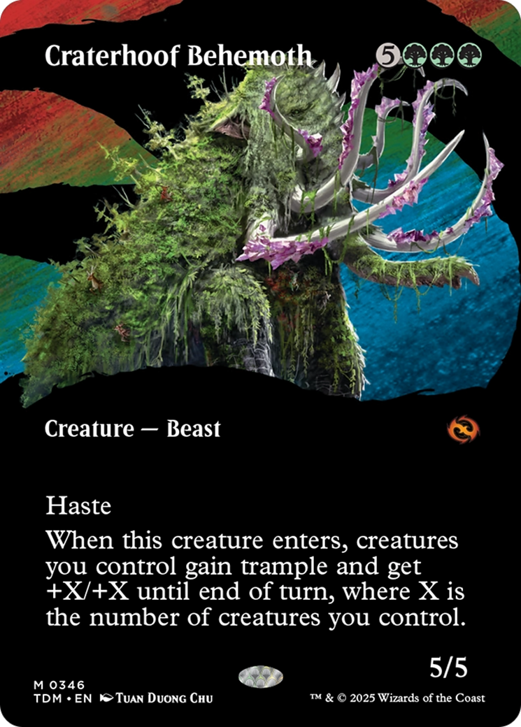 Craterhoof Behemoth (Borderless) (TDM-346) (Showcase) [Tarkir: Dragonstorm]