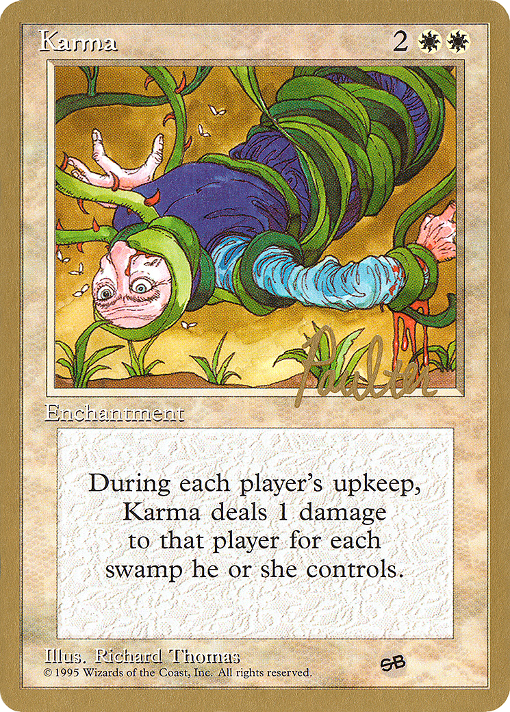 Karma - 1996 Preston Poulter (4ED) (SB) [Pro Tour Collector Set]