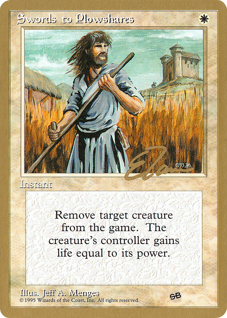 Swords to Plowshares - 1996 Eric Tam (4ED) (SB) [Pro Tour Collector Set]