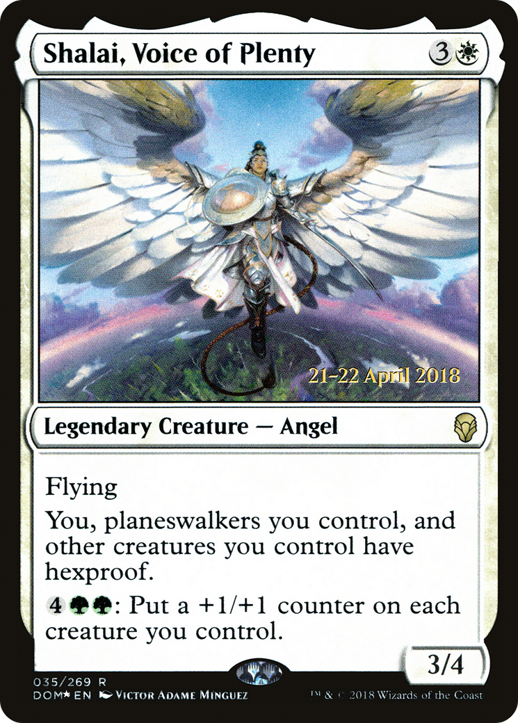 Shalai, Voice of Plenty (PRE-35S) [Dominaria Promos] Foil