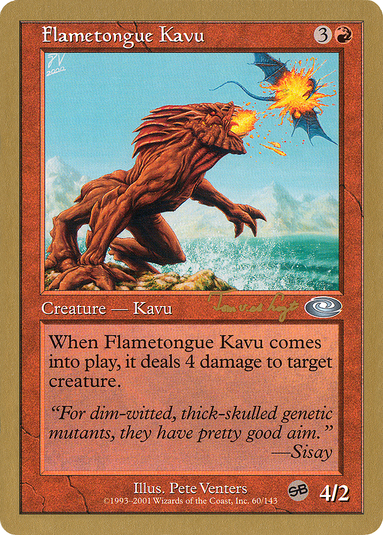 Flametongue Kavu - 2001 Tom van de Logt (PLS) (SB) [World Championship Decks 2001]