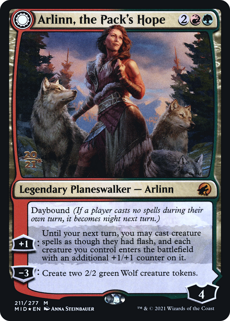 Arlinn, the Pack's Hope (PRE-211S) [Innistrad: Midnight Hunt Promos] Foil