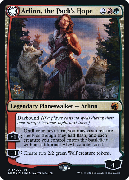 Arlinn, the Pack's Hope (PRE-211S) [Innistrad: Midnight Hunt Promos] Foil