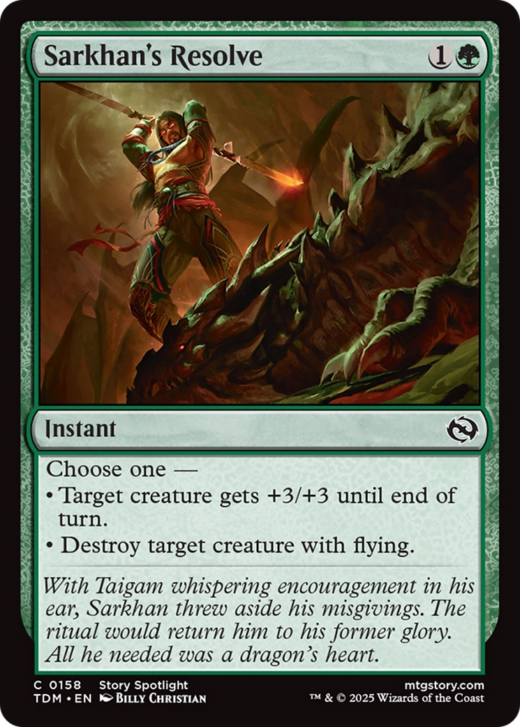 Sarkhan's Resolve (TDM-158) [Tarkir: Dragonstorm] Foil