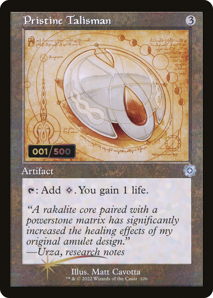 Pristine Talisman (Schematic) (Serial Numbered) (BRR-106) [The Brothers' War Retro Artifacts] Foil