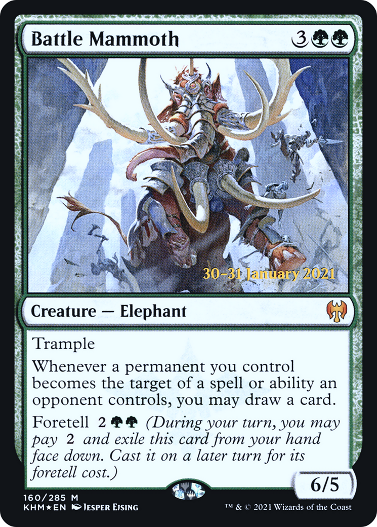 Battle Mammoth (PRE-160S) [Kaldheim Promos] Foil