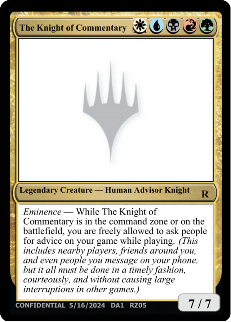 The Knight of Commentary (UNK-RZ05D) [Unknown Event]