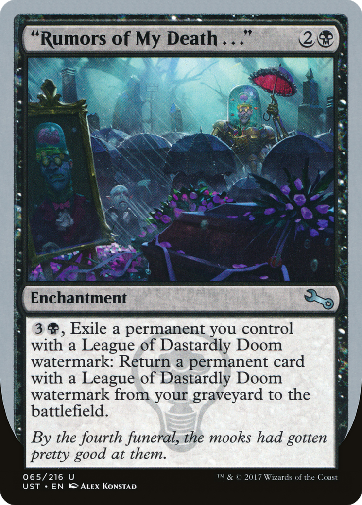 "Rumors of My Death . . ." (UST-065) [Unstable]