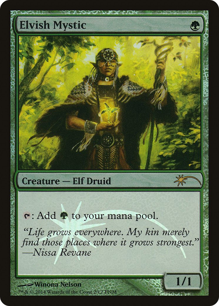 Elvish Mystic (FNM-002) [Friday Night Magic 2014] Foil