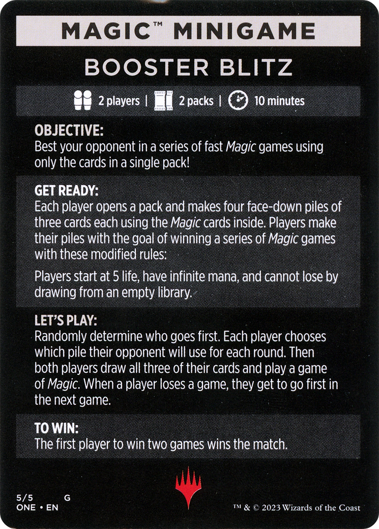 Booster Blitz (MONE-005) [Phyrexia: All Will Be One Minigames]