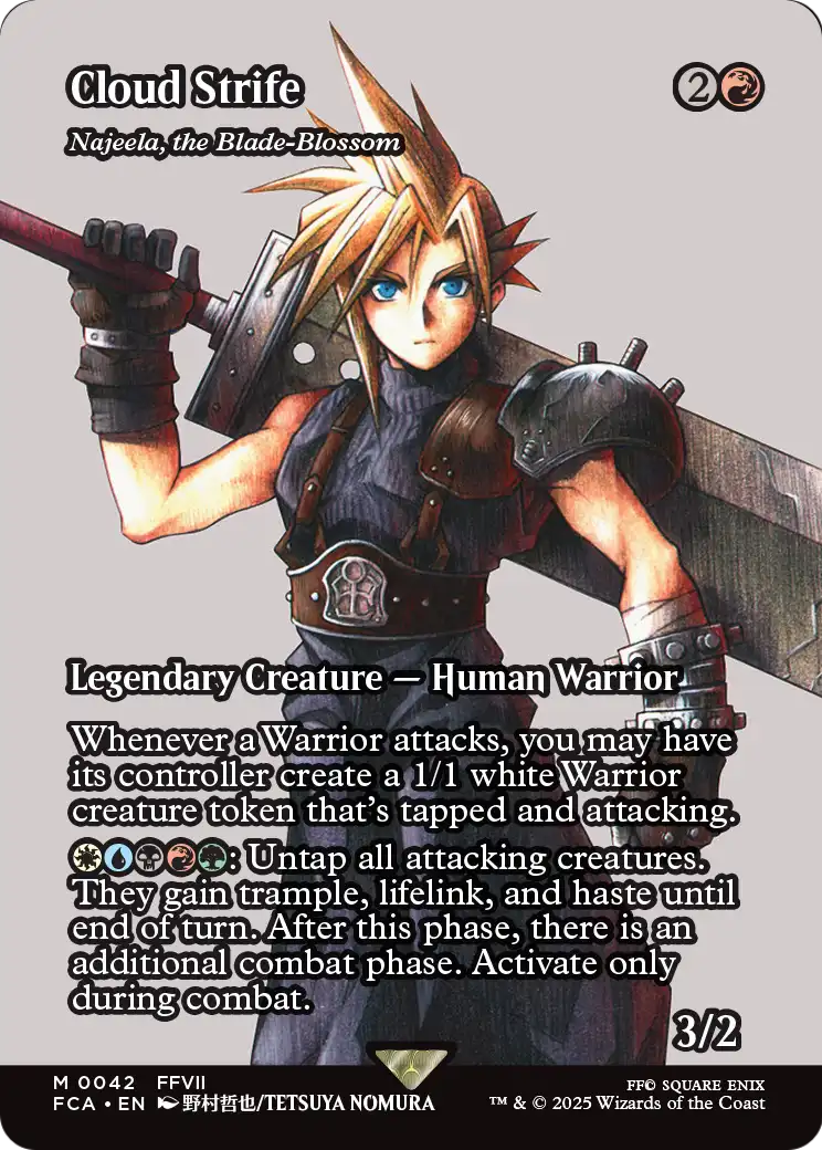 Cloud Strife - Najeela, the Blade-Blossom (Showcase) (FCA-042) (Borderless) [FINAL FANTASY: Through the Ages] Foil