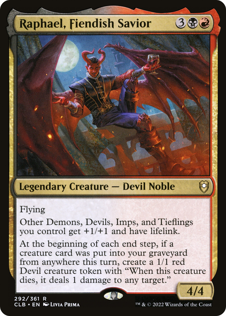 Raphael, Fiendish Savior (CLB-292) [Commander Legends: Battle for Baldur's Gate] Foil