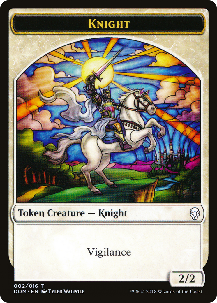 Knight Token (DOM-002) [Dominaria Tokens]