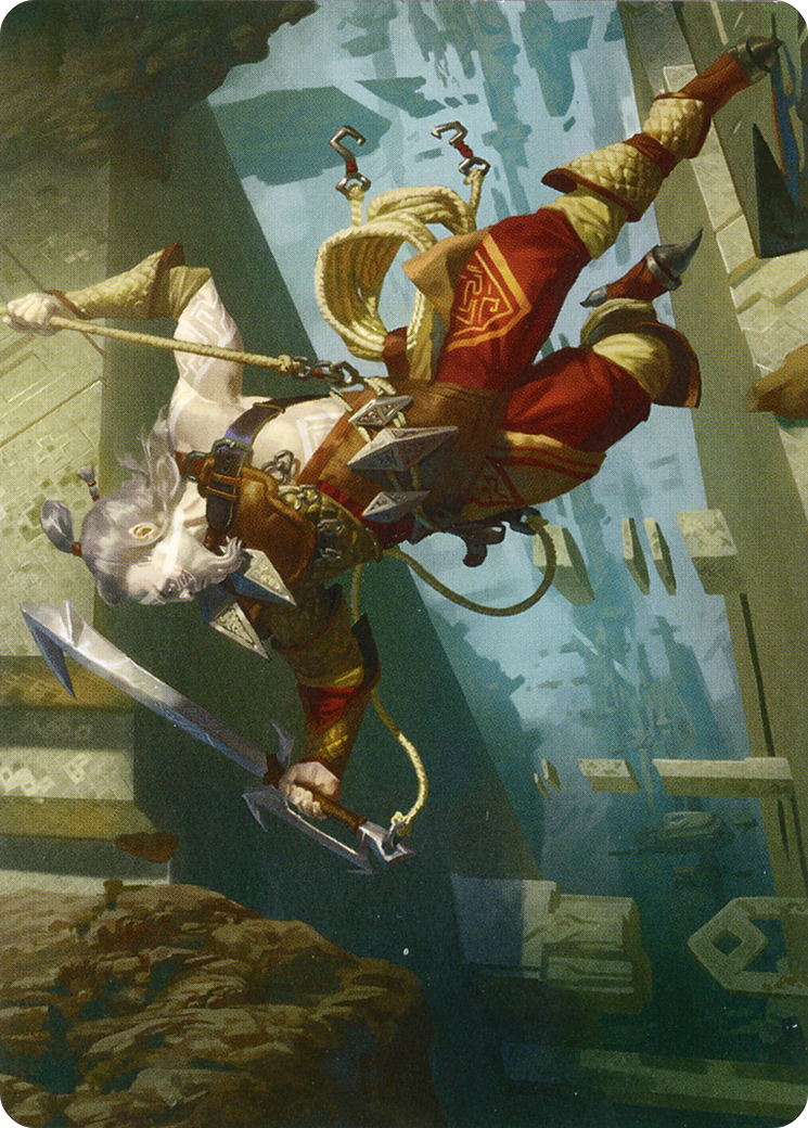 Cliffhaven Sell-Sword // Cliffhaven Sell-Sword (AZNR-038) (Borderless) [Zendikar Rising Art Series] Foil