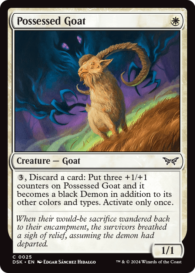 Possessed Goat (DSK-025) [Duskmourn: House of Horror] Foil