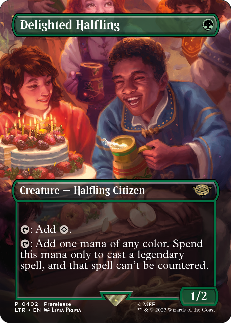 Delighted Halfling (Borderless) (LTR-402) [The Lord of the Rings: Tales of Middle-earth] Foil