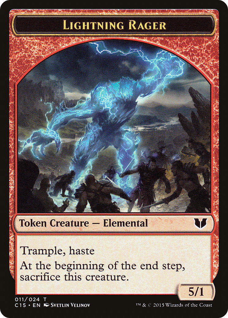 Lightning Rager // Lightning Rager Double-Sided Token (C15-11 // 11) [Commander 2015 Tokens]