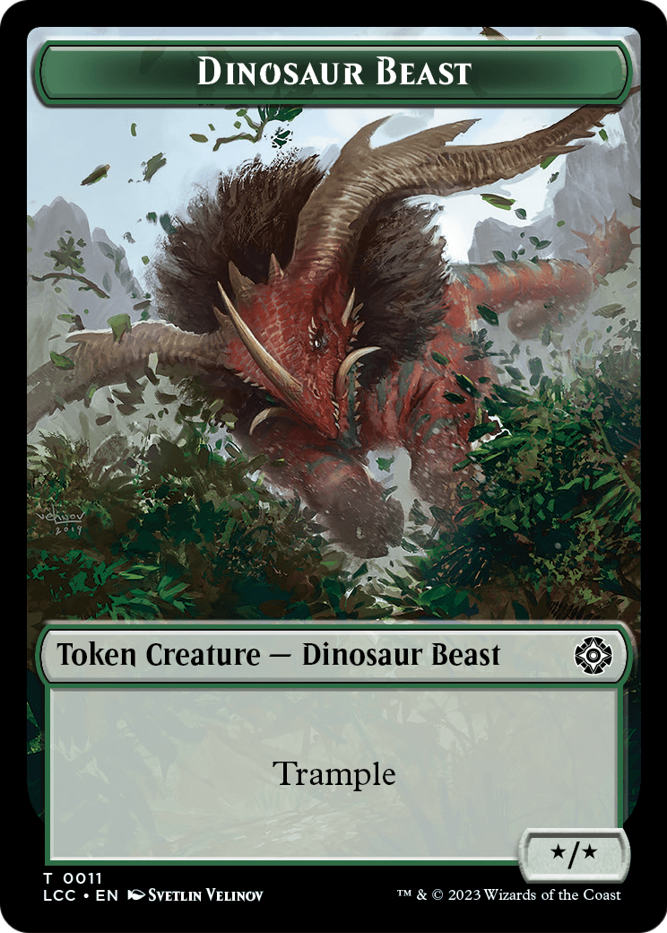 Dinosaur Beast (TLCC-011) [The Lost Caverns of Ixalan Commander Tokens] Foil